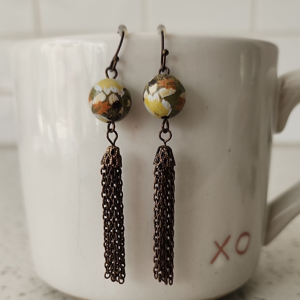 Floral Tassel Earrings